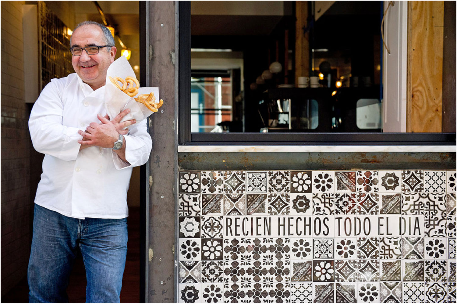 Restaurant tile mural (La Churrería, NoLita)