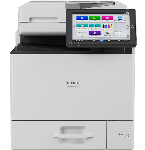 Ricoh IM C401F colour laser multifunction printer, front view