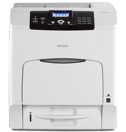 Ricoh SP C440DN colour laser printer, front view