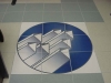 Ceramic printing custom tile, Blue Floor Mural