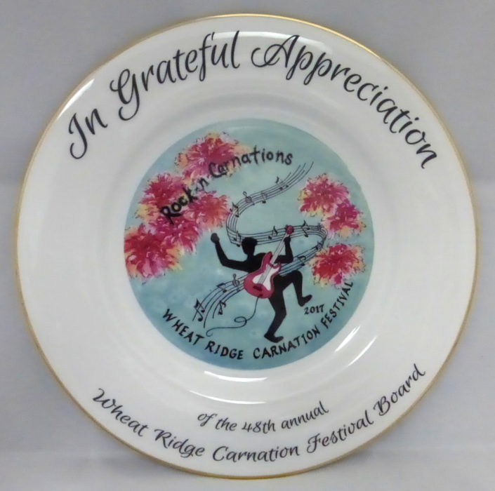 Wheat Ridge Carnation Festival - Custom Ceramic Plate