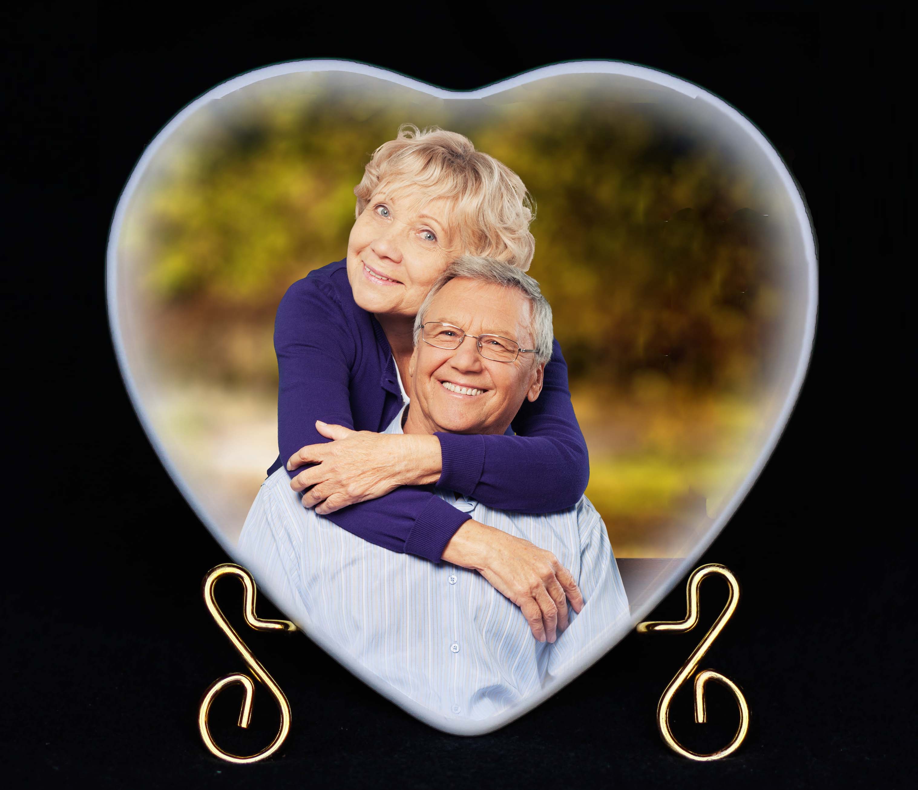 Custom Porcelain Memorial Marker of Couple